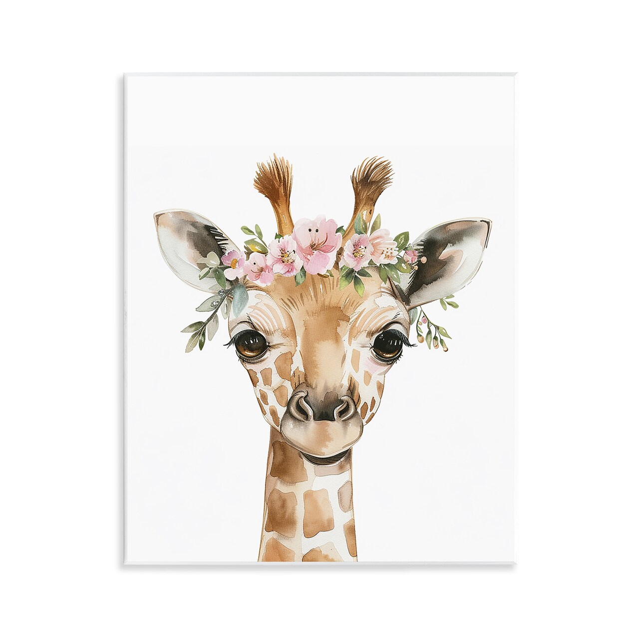 Stupell Industries Nursery Floral Giraffe Wall Plaque Art Design by LSR Design Studio